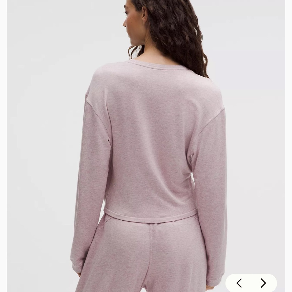 Lululemon BeCalm Wrap-Front Long-Sleeve Shirt/Heathered Porcelain Pink/ XS/ NWT - Picture 3 of 7